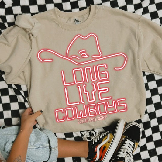 Neon Long Live Cowboys Graphic Tee