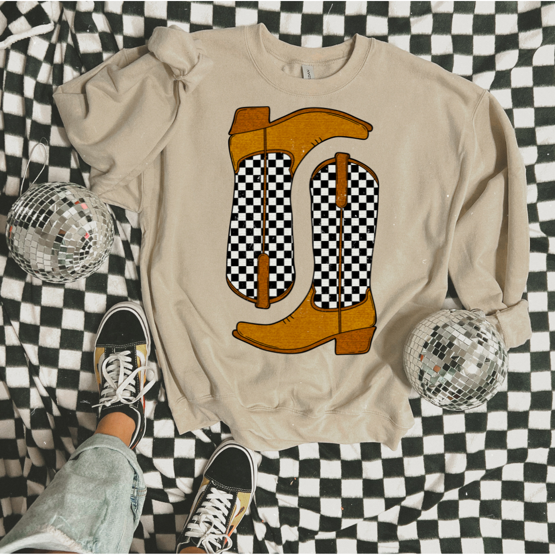 Checkered Boots Graphic Tee